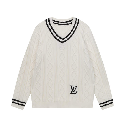 Knitted Textured Crewneck Sweater