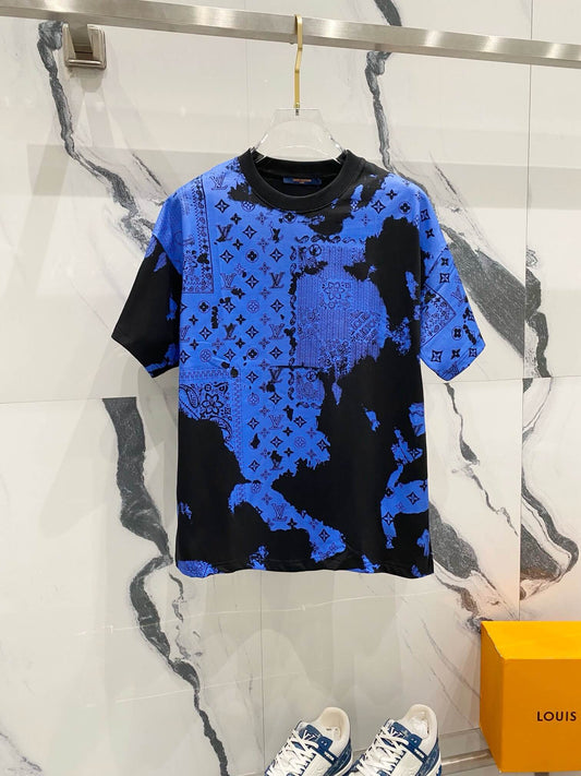Camiseta con estampado completo azul Rendering