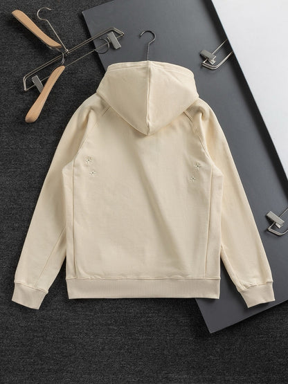 Minimal Letter Embroidered Hoodie