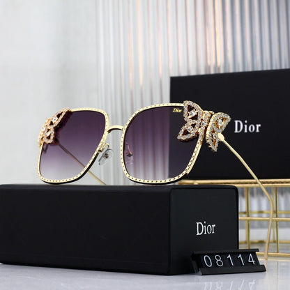 Gafas de sol de mariposa de metal de pasarela