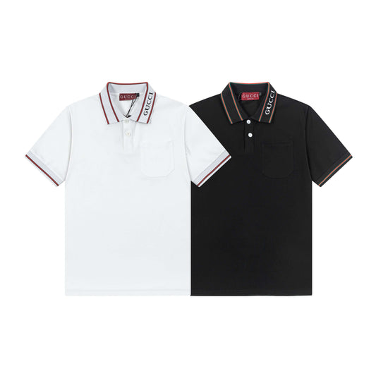 Polo à lettres encolure