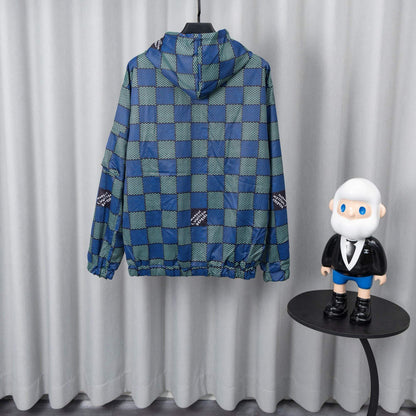 Reversible Plaid-Design Jacket