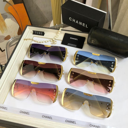 Lunettes de soleil monobloc sans monture à design dégradé