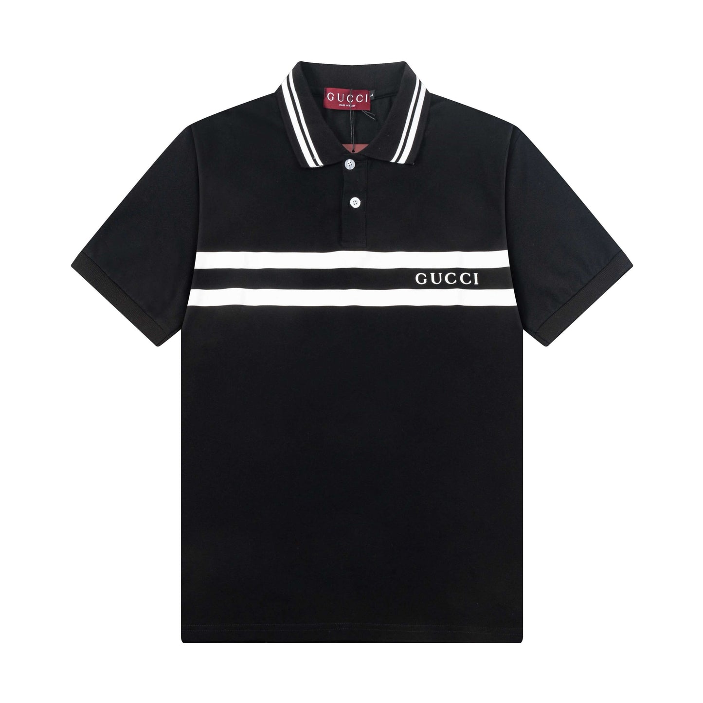 Polo con letras a rayas