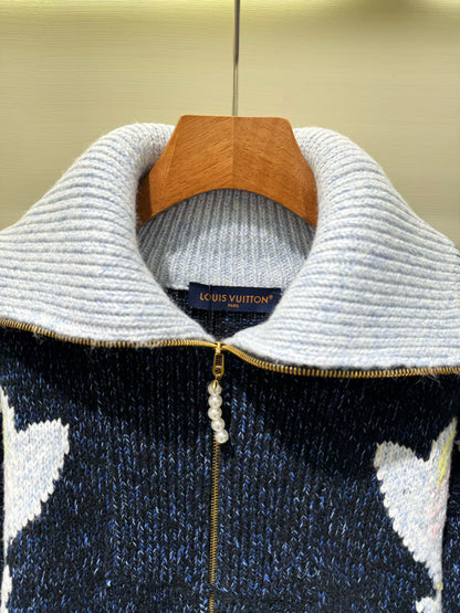 Koi Embroidered Zip-Up Jacket