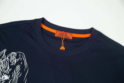 Camiseta con bordado de caballo