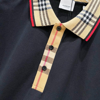 Camiseta polo con cuello a cuadros