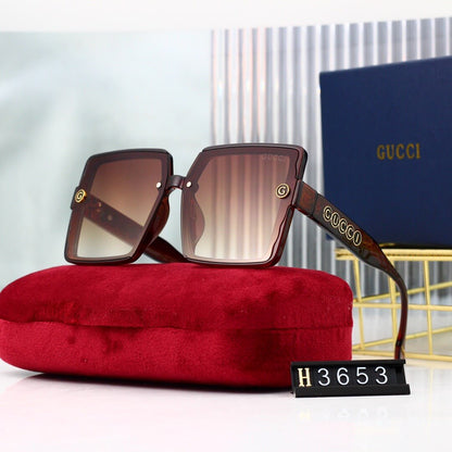 Lunettes de soleil carrées au design rétro moderne à monture complète