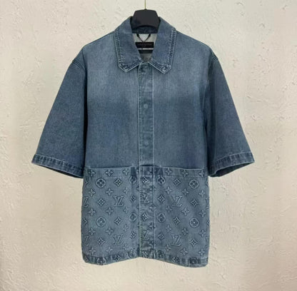Ropa de trabajo clásica de mezclilla de manga corta