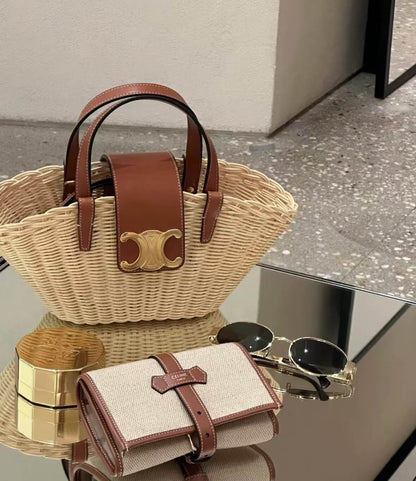 Sac à bandoulière en bambou de style resort