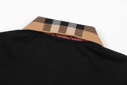 Polo clásico con cuello a cuadros