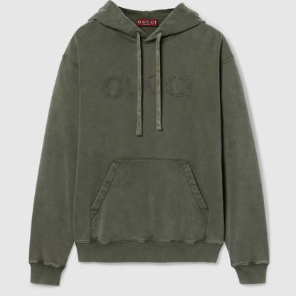 Sudadera con capucha lavada y desgastada