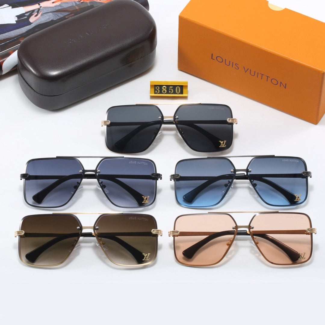 Lujosas gafas de sol estilo aviador con montura metálica