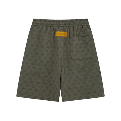 Pantalones cortos casuales modernos con estampado integral y cordón ajustable