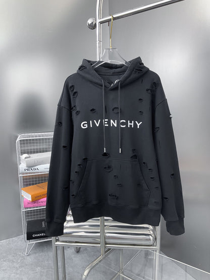 Sudadera con capucha de corte doble