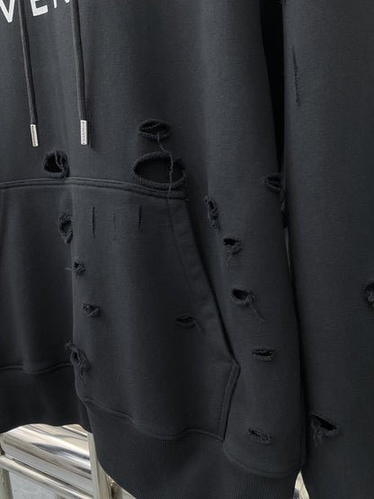 Sudadera con capucha de corte doble