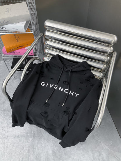Sudadera con capucha de corte doble